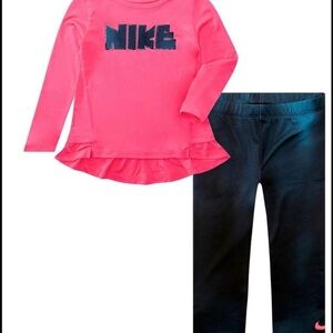 NWT Nike toddler girl outfi 2T pink purple two 2 piece LS long sleeve shirt